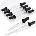 Herain 8 Pack Glass Pipette Eye Dropper, 4 Long Bent & 4 Short Straight Tips, 1 ml Ear Droppers for Essential Oils, Lab, Crafts, Measuring and Transferring a Variety of Liquids - style: Large Rubber Bulb-8pcs-Long Bent Short Straight