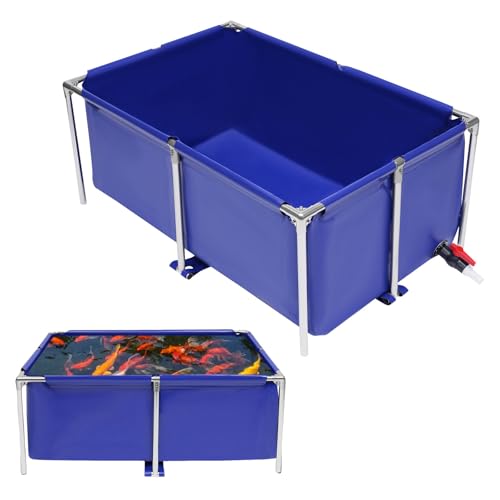 127 Gallon KOI Aquarium Tank Above Ground Fish Pond, Foldable Pool Canvas Fish Pond Reservoir, Portable Koi Breeding Pond Water Storage Tank