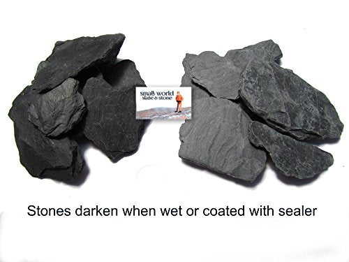 Natural Slate Stone -1/2 to 1 inch. Perfect Size for Miniature or Fairy Gardens, Aquariums, Reptiles, Terrariums, Model Railroads, Dioramas & Wargaming (1lb Grey) - style: 1lb grey