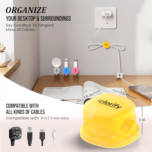 12 Pack Rotatable Spring Cable Clips, Adhesive Cord Holders for Desk, Nightstand, Laptop, Phone Charging Clips & Car Cable Organizer for Home & Office (Multicolour) - color: Multi-Color, size: Pack 12
