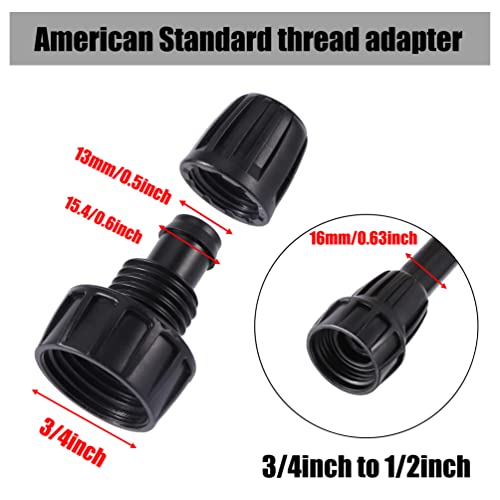16 Pcs 1/2 inch Tubing Irrigation Fittings Kit, For (1/2" ID x0.6-0.63" OD) 16mm Drip Tubing Barbed Locked Nuts Connectors 2 Ends,2 Elbows,2 Switch Valves,2 US Standard Adapters,4 Tees 4 Couplings - size: 1/2 inch Irrigation Fittings kit