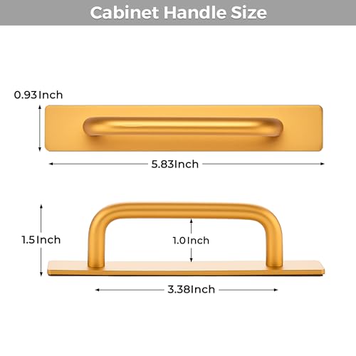2 Pack Adhesive Handles Self Stick Instant Cabinet Handles 5.83" Stick on Cabinet Handles Drawer Push Pull Handles Helper Sliding Screen Door Handles for Sliding Closet Window Wardrobe - Gold - color: Gold, size: 5.83 In Length