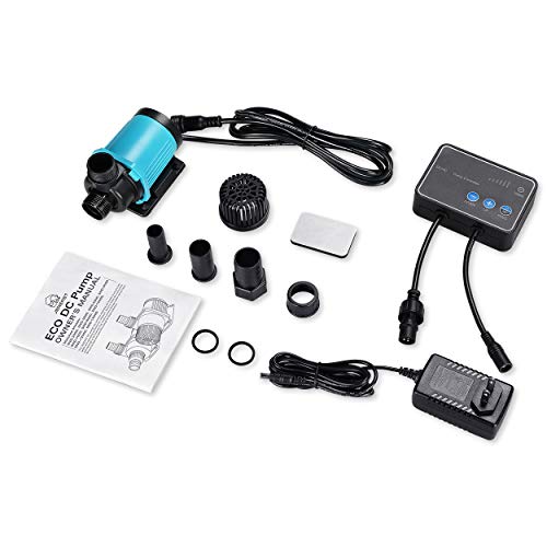 520GPH 20W 9FT Aquarium 24V DC Water Pump with Controller, Submersible and Inline Return Pump for Fish Tank,Aquariums,Fountains,Sump,Hydroponic,Pond,Freshwater and Marine Water Use - size: 520GPH,20W,9FT