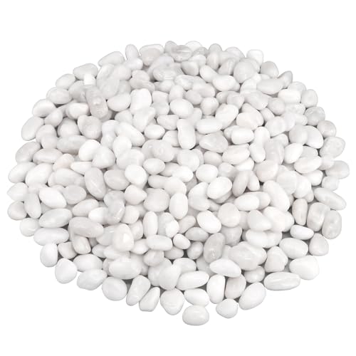 Aquarium Gravel,Landscaping Pebbles, Decorative Ornamental Pebbles Garden,Landscaping Stones Gravel Filler for Home Decoration Flower Bed Fish Tank Plants Vases Succulents (10 Pounds, White) - color: White, size: 10 Pounds