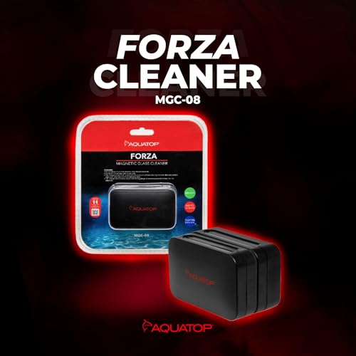 Aquatop Forza Floating Glass Cleaning Magnet 3.35 x 2.09 x 1.57 in – Ideal for 5/16-3/8 in Glass Thickness, Easy Aquarium Maintenance, MGC-08 - size: 3/8" Glass