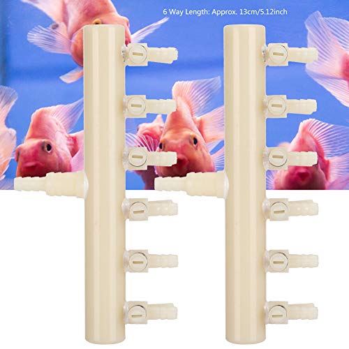 2PCS Aquarium Air Control Lever Valve, Distributor Splitter Pump Accessories Set Plastic Easy Aquarium Air Pump Special Splitter Valve with Diverter Adjustable S(6 Heads) - color: 6 heads