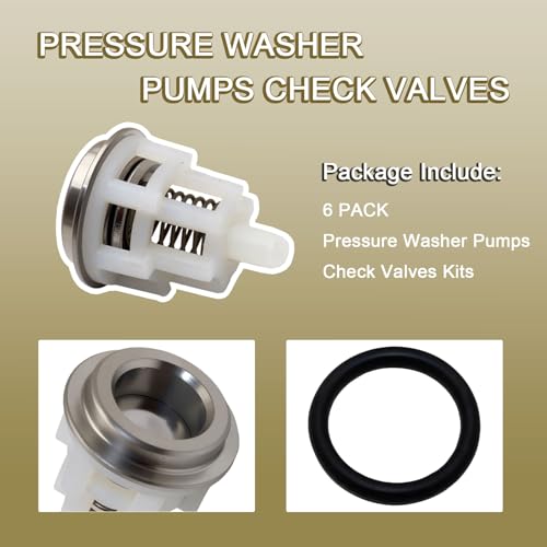 6 Pack Pressure Washer Pumps Check Valves Compatible With EZ,TC,TP,TX Washer Pumps,Fit For EZ2536E EZ3040G TC1507E345 TX1510S34 EZ2542E HTX18105 TP2530J34 TX1512S17 EZ2545E HTX18125,Replace Kit K123