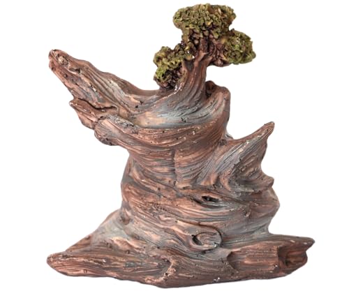 Resin Aquarium Driftwood for Aquarium Decor Reptile Tank Decoration,Sunken Wood for Fish Tanks & Reptile Terrariums,Perfect for Fish,Lizards,Turtles,Geckos,Tortoises,Small Animals - color: Brown-White