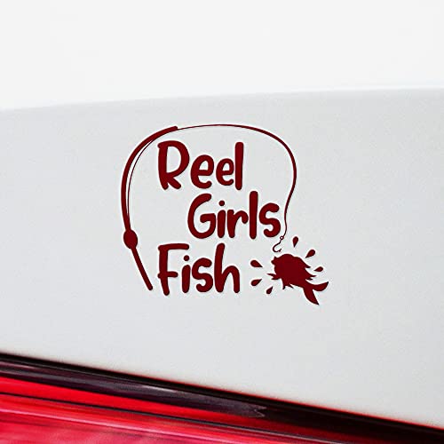 2 Pcs - Angdest Club Decal Stickers of Girls Fish (Burgundy) Premium Waterproof Vinyl Decal Stickers for Laptop Phone Accessory Helmet Car Window Mug Tuber Cup Door Wall Andskusd44382Re070722 - color: Burgundy, size: 5.5'' x 4.8''
