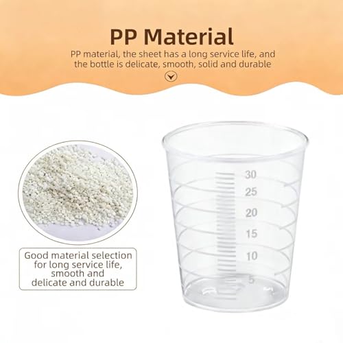 12-Pack 30ml Plastic Measuring Cups with Lids, Graduated Liquid Measuring Cups for Kitchen, Resin, Crafts, Lab, Stackable & Heat Resistant - style: 30 ML