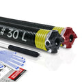 Pair of 2" Garage Door Torsion Springs Set with Non-Slip Winding Bar & Gloves,High Precision Electrophoresis Black Coated, for Replacement & Installation, MIN 16,000 Cycles (0.207x2''x30'') - size: 0.207X2"X30"