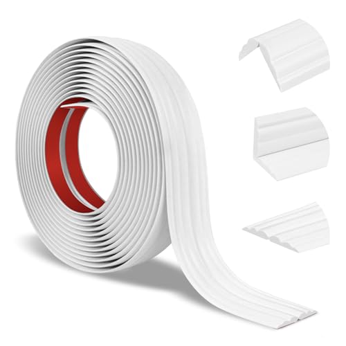 Wall Corner Protector Peel and Stick Corner Trim Molding Flexible Inside & Outside Wall Edge Guard Self Adhesive Moulding Trim for Edge Use, White, 0.8” W x 10’ L - color: White, size: 0.8 In x 10 Ft