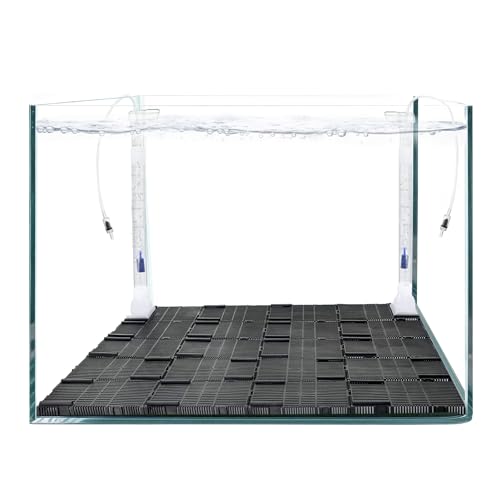 Undergravel Filter System for 20 Gallon Fish Tank, Air-Driven Biofiltration Aquarium Filter Kit with 20 Modular Plates & 2 Adjustable Lift Tubes, Cut-to-Fit Under Gravel for Clear Water - size: 20 Plates, 20 Gal