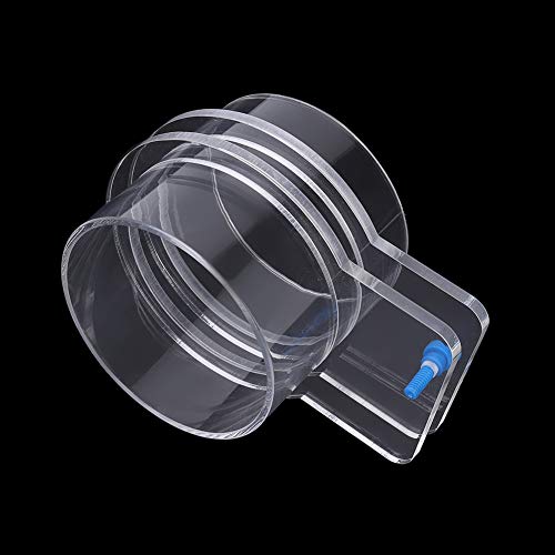 Transparent Acrylic Adjustable Fish Feeding Ring, Aquarium Fish Feeder for Freshwater and Saltwater Tanks, Durable Floating Feeding Circle with Rustproof Screws for Precise Food (100mm) - size: 100mm