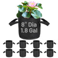 Aulock 8-Pack Lily Grow Bags for Pond - Durable Nonwoven Fabric Plant Pots with Handles, Aquatic Pond Planter for Aquatic Plants Water Lily, Black, (8''x 8''- 1.8 Gallons) - size: 8''x8''- 1.8 Gal
