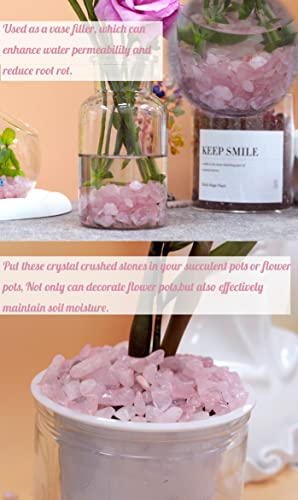 Rose Quartz Healing Crystal Chips Bulk Gemstones Sets Tumbled Crushed Stones Crushed Crystals Natural Rocks for Fountain Rocks Decoration Reiki Energy Balancing Meditation Aquarium Gravel 0.44lb - color: Rose Quartz, size: 0.44 Pound