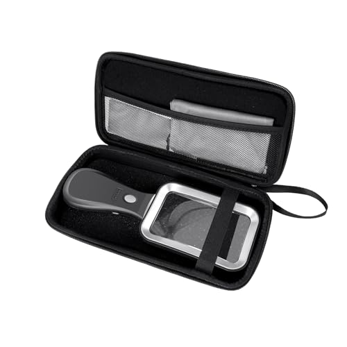 10X Magnifying Glass with Light and Case, Rechargeable Magnifier with 3 Color Modes, Lighted Magnifying Glass Handheld for Seniors Reading Low Vision, Inspection, Close Work - style: 10X Magnifier with Light and Case
