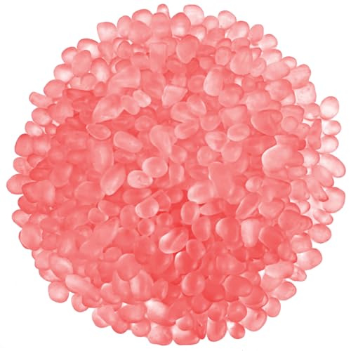 Glass Stones, 0.85LB/385g Pink Glass Rocks for Vase, Aquarium Pebbles for Fish Tank, Sea Glass Rocks for Vase Filler Craft - color: Pink