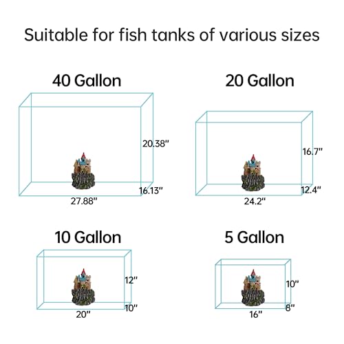 Fish Tank Castle Aquarium Decor – Large Resin Aquarium Ornaments for Aquarium Decorations, Safe Hideout Cave for Small Fish & Shrimp, Fairy Tale Fish Tank Accessories for Aquascape & Gifts - color: Castle B