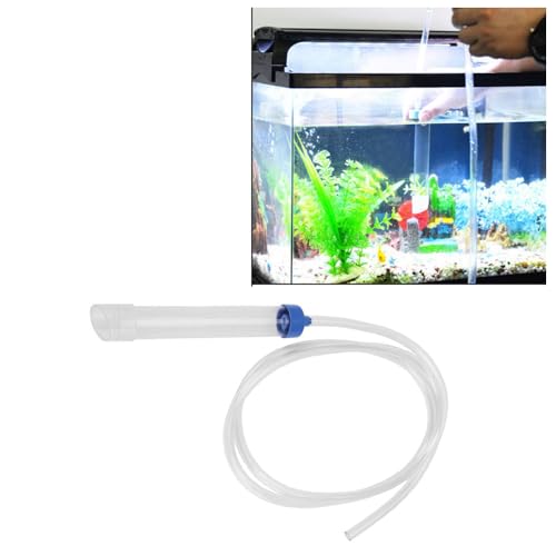 4.92ft Transparent PVC Siphon Tube Aquarium Water Changer Tidyning Manual Gravel Cleaning Water Filter for 30L Small Fish Tank