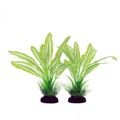Silk Aquarium Plants for Betta Fish Tank, 2 Pcs 8 Inch Small Silk Aquarium Plant Aquatic Water Grass Decoration，Green-Yellow - color: Green-yellow