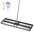 VEVOR Updated Lawn Leveling Rake with Roller, 48'' x 10" Stainless Steel Lawn Leveler with 83.9'' Adjustable Handle, Heavy Duty Yard Leveling Rake, Effort Saving Lawn Leveling Tool for Yard Golf Court - size: 10*48*84in (with Roller)