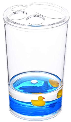 Locco Decor 4 Piece Acrylic Liquid 3D Floating Motion Bathroom Vanity Accessory Set Duck - size: 4-piece, style: Duck