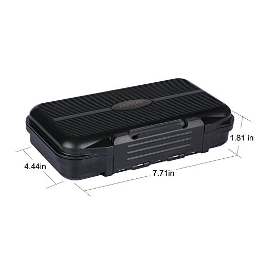 Goture Small Fishing Tackle Box Organizer with Waterproof Technology Fixed Compartments Clear Plastic Lure Bait Storage Case for Saltwater and Freshwater Anglers 7.71 x 4.44 x 1.81 Inches Black - color: Black SMALL(Size: 7.71'' L X 4.44'' W X 1.81'' H)