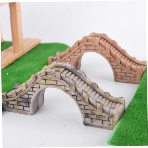 2pcs Resin Arch Bridge Ornaments for Bonsai and Landscape Decor Miniature Japanese Bridge for Aquarium and Garden