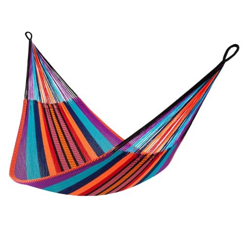 Handwoven Hammock by Yellow Leaf Hammocks - Double Size, Fits 1-2 PPL, 400lb max - Weathersafe, Super Strong, Easy to Hang, Ultra Soft, Artisan Made - Color: Tropical Multicolor - color: Kokomo- Tropical Multicolor, size: Fits 1-2 People (400 lb. Capacity