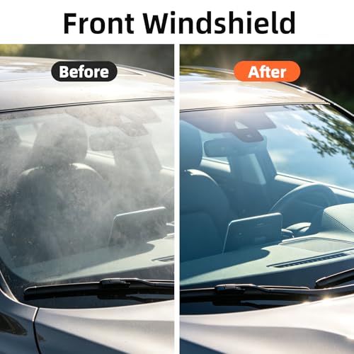 SINGARO Glass Oil Film Remover for Car, Removes Oil film Smudges Cleaning Brush for Windows, Windshield Clarity for Safe Driving, Car Accessories for Women and Man
