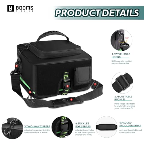 Booms Fishing Expandable Reel Bag - Double Layer Hidden Storage Case for 8 Reels - Protective Compartment, DIY Space for Tackle and Equipment - RC4 Cover