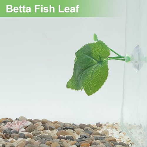 Betta Fish Leaf, Natural Habitat Simulation for Betta Spawnings Grounds, Betta Spawnings Leaves, Resting Bed, Large and Small Leaves, Green