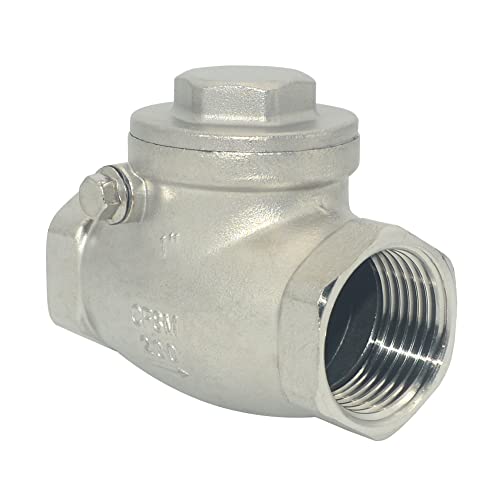 1" Stainless Steel SS316 Swing Check Valve,NPT Female x Female Thread,WOG 200 PSI PN16 CF8M - size: 1 Inch