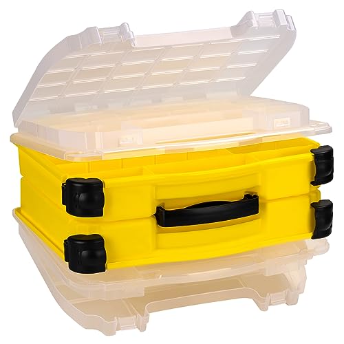 THKFISH Large Tackle Box Organizers and Storager Double Sided Tackle Box Detachable 4 Layers Tackle System for Fishing Accessories - color: C-YELLOW-4 layers tackle box