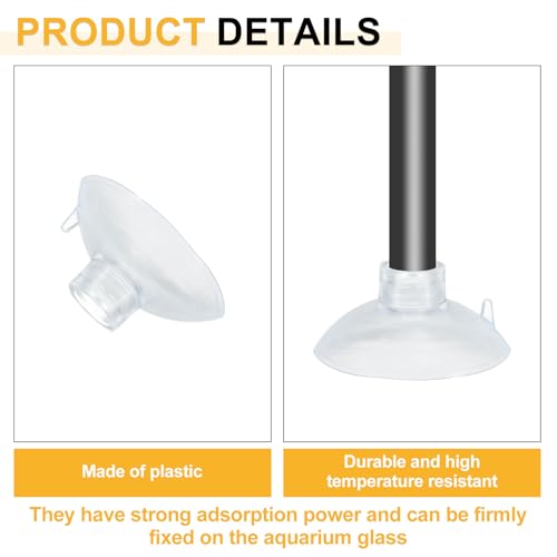 uxcell 20Pcs Aquarium Suction Cup Clips, 6mm Airline Tube Holders Clamps Cup Holder Sucker Tube Sucker for ID Airline Tubing Fish Tank, Clear