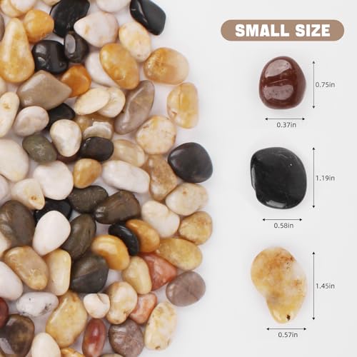 18 lbs Natural River Rocks 1-2 Inch Polished Pebbles Decorative Stones Landscape Rocks Pebbles for Indoor Plants Rocks for Landscaping Outdoor Rocks for Plants Indoor,River Rocks for Landscaping - size: 18 LB Bag