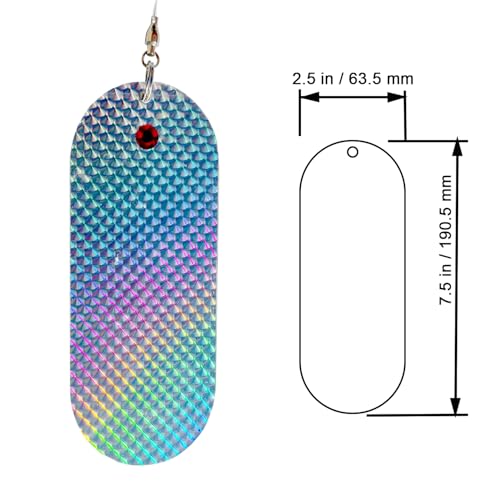 SPEARFISHING WORLD Flasher Kit Reflective Flasher Lure Kit with Float Container for Attracting and Spearing Pelagic Fish Like Tuna, Wahoo, Amberjack, Kingfish, Marlin, Sailfish. - size: Large