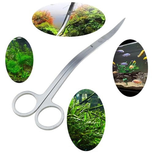 DGZZI 25cm Wave Scissors Stainless Steel Aquatic Weed Pruning Tool Fish Tank Aquarium Cleaning Flat Sand Shovel Algae Scraper Pet Supplies