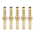 X AUTOHAUX 5mm Brass Barb Hose Fitting Straight Union Connector for Air Water Gas Oil 5pcs - size: 5mm