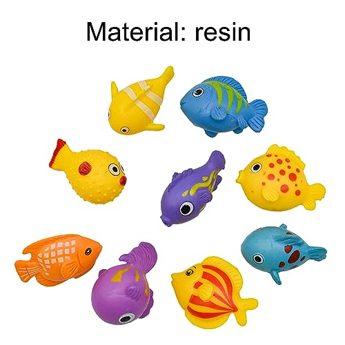 20Pcs Mini Sea Fish Figurines 1inch Miniature Ocean Life Figures Cartoon Resin Cake Toppers for DIY Fairy Garden Moss Landscape Terrarium Crafts Easter Birthday Gift (Random Style)