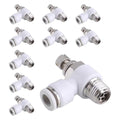 10Pcs Push to Connect Air Flow Control Valve, White 5/16in Tube OD x 1/4" Male Thread 90 Degree Elbow Speed Control Valve Pneumatic Connector Quick Fittings - size: Male Thread G1/4 x White_Standard (10pcs)