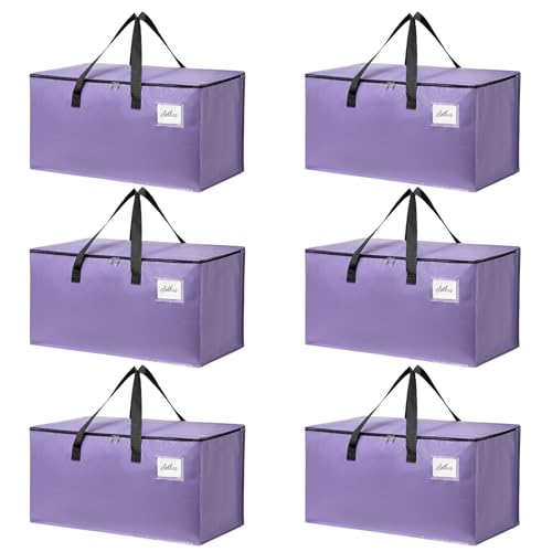 Moving Bags Heavy Duty Lavender Purple – Large Packing Bags for Moving, Extra Large Storage Totes with Zippers and Handles - color: Lavender Purple