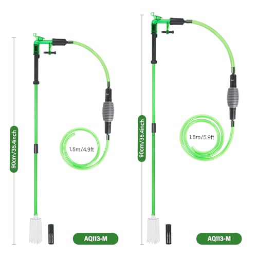 AQQA Aquarium Siphon Gravel Vacuum Fish Tank Cleaner kit,Stress Ball Python Water Changer,Extendable Length and Fixed On Fish Tank,Manually Water Changer Wash Sand L - size: M