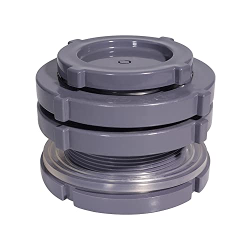 2.5 Inch PVC Bulkhead Water Tank Connector Adapter Fitting with Plugs Thru-Bulk Pipe Fitting for Rain Barrels, Aquariums, Ponds(Set of 1) - size: 2.5"-1pcs