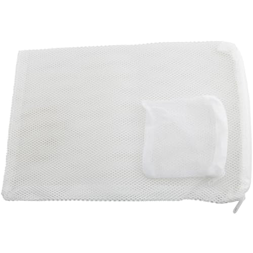 DGZZI 4PCS Fish Tank Filter Bags Reusable Media Mesh Bags with Zip Ring Bags for Aquarium Fish Tank Filter Material White