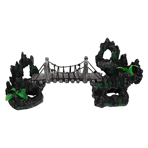 Aquarium Bridge Decorations Rope Bridge Mountains Fish Tank Ornament Aquarium Landscaping Decor