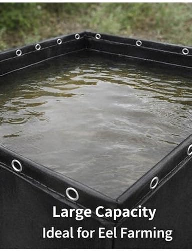 Foldable PVC Canvas Fish Pond Tank, Above Ground Water Storage Pool for Fish & Shrimp, Aquaculture, Hydroponics, Garden (H70/90/110cm)(300x300x70cm) - size: 300x300x70cm