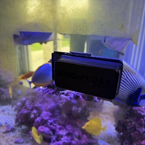 Mag-Float Medium Black Stealth Glass Magnet Aquarium Scraper Cleaner with Blade - Floating Magfloat Magnetic Cleaning Tool - size: Medium