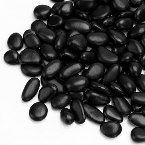 Onlyfire 5 lb Gray Pebbles, 3/8" Natural Decorative River Rocks for Plants, Vases, Aquarium, Succulents and Outdoor Garden Landscaping - color: Black, size: 5 Pounds